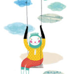 <br>Illustrazione dal libro Tra le nuvole con personaggi morbidi e sognanti<br> <br>Illustrazione dal libro Tra le nuvole con personaggi morbidi e sognanti<br>