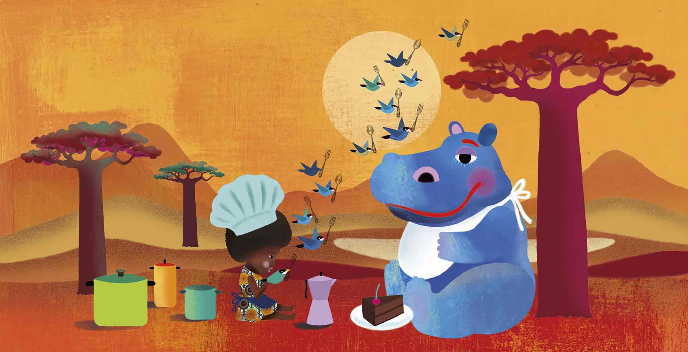 Illustrated children’s book where African kids share their dreams with animals