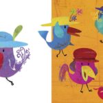 Illustrated toddler book with playful birds for early learning