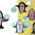 Illustrated toddler book with playful penguins for early learning